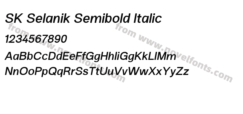 SK Selanik Semibold ItalicPreview