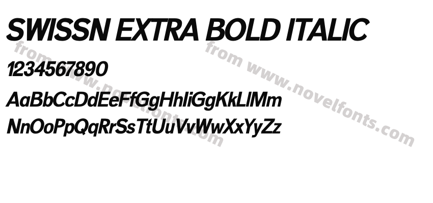 SWISSN EXTRA BOLD ITALICPreview