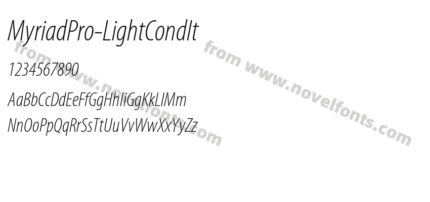 MyriadPro-LightCondItPreview
