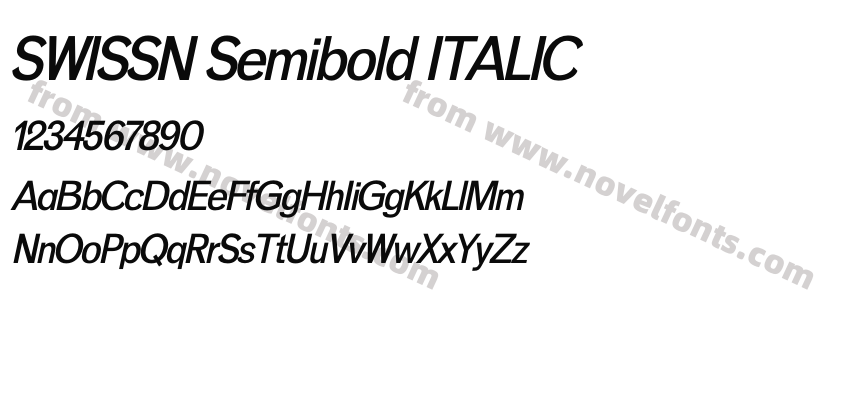 SWISSN Semibold ITALICPreview