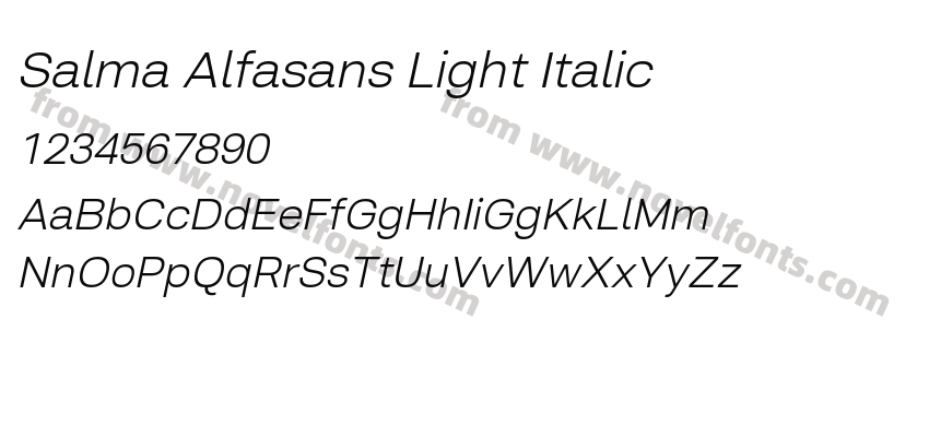 Salma Alfasans Light ItalicPreview