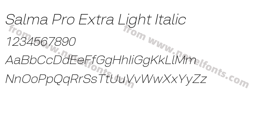 Salma Pro Extra Light ItalicPreview