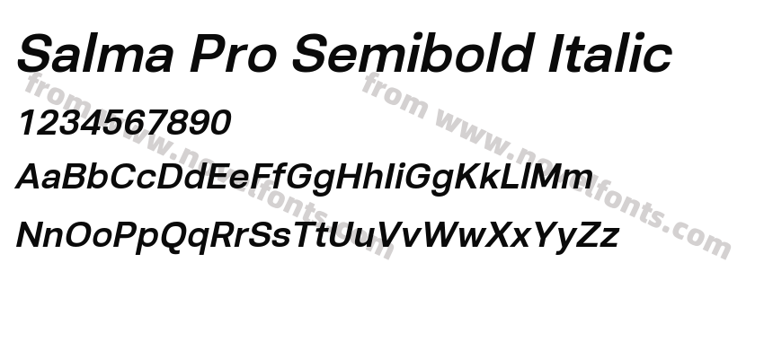 Salma Pro Semibold ItalicPreview