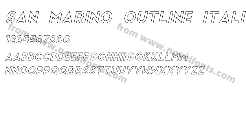 San Marino Outline ItalicPreview