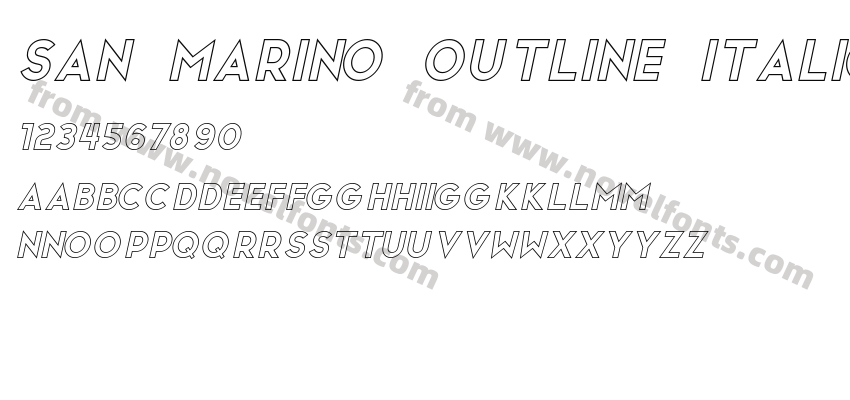 San Marino Outline ItalicPreview