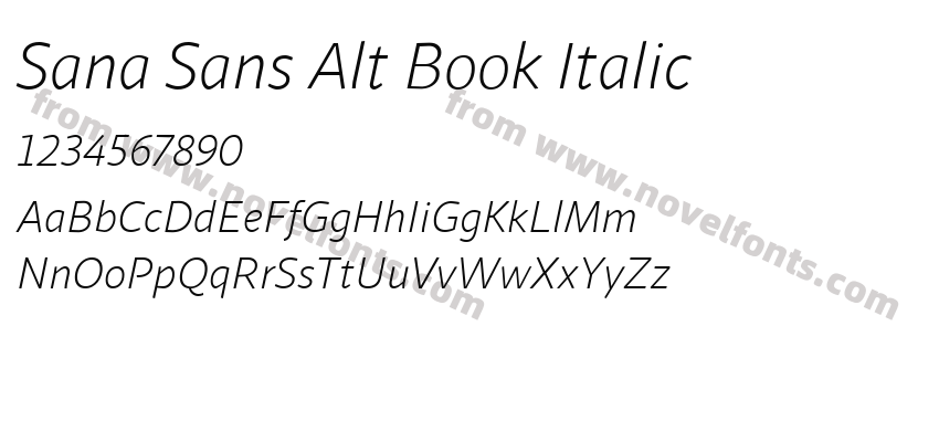 Sana Sans Alt Book ItalicPreview