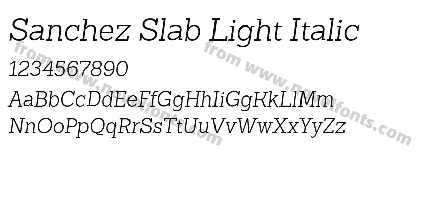 Sanchez Slab Light ItalicPreview