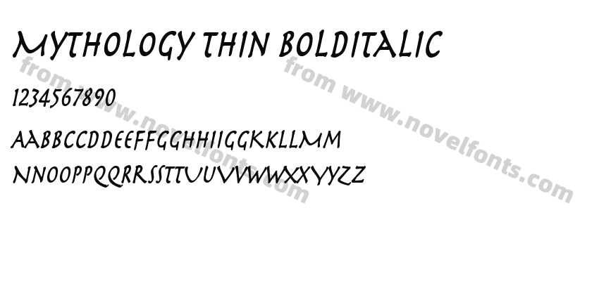 Mythology Thin BoldItalicPreview