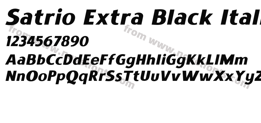 Satrio Extra Black ItalicPreview