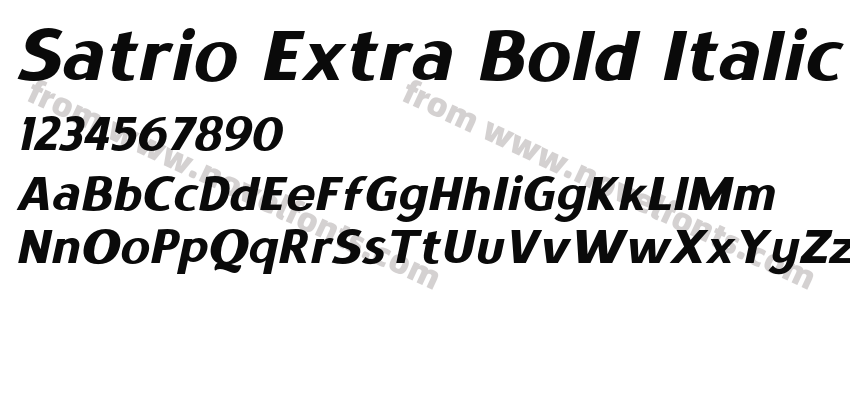 Satrio Extra Bold ItalicPreview