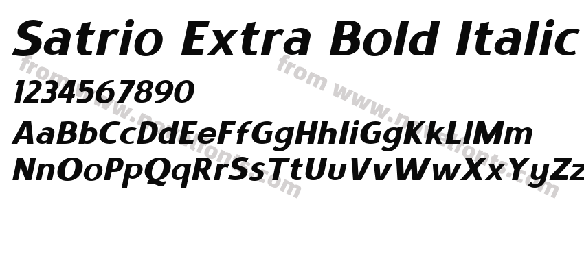 Satrio Extra Bold ItalicPreview