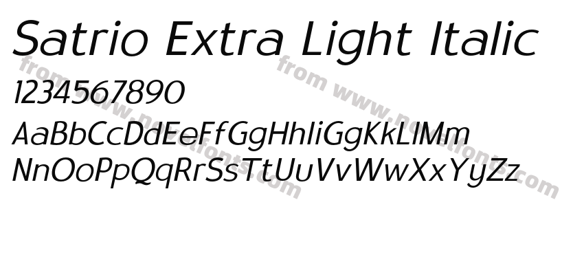 Satrio Extra Light ItalicPreview