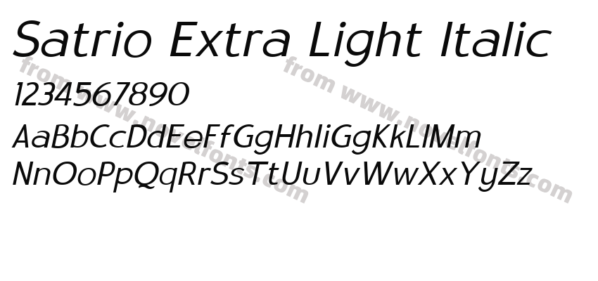 Satrio Extra Light ItalicPreview
