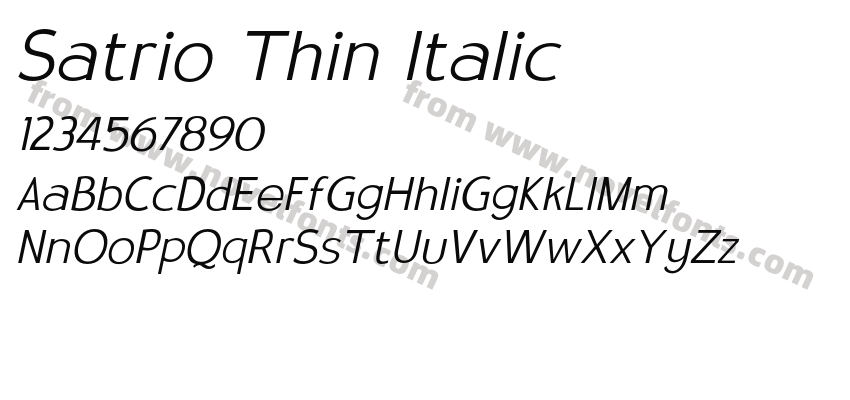 Satrio Thin ItalicPreview