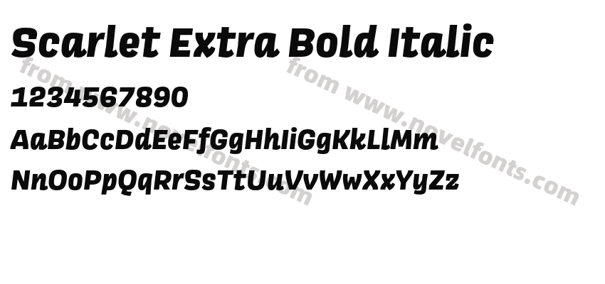 Scarlet Extra Bold ItalicPreview
