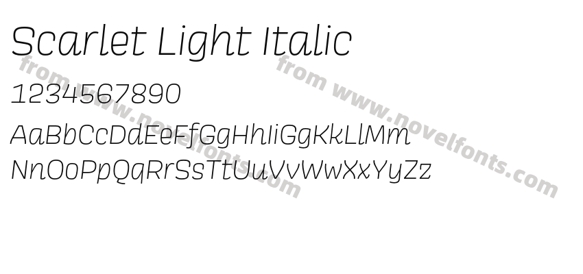 Scarlet Light ItalicPreview