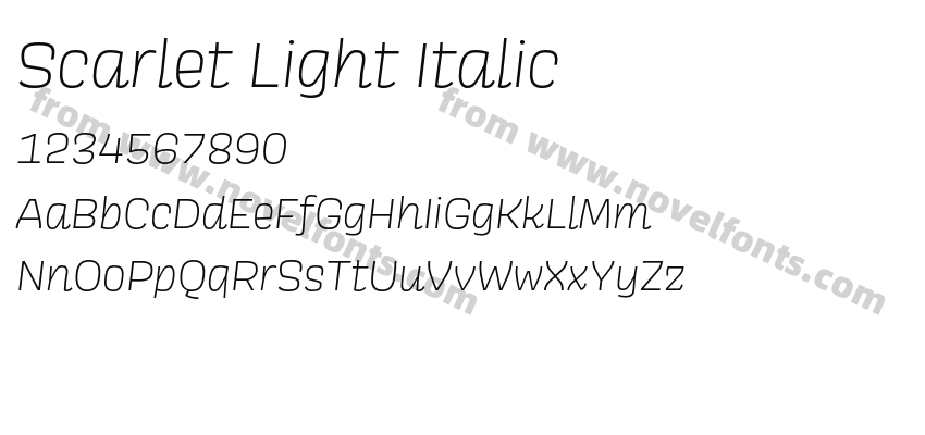 Scarlet Light ItalicPreview