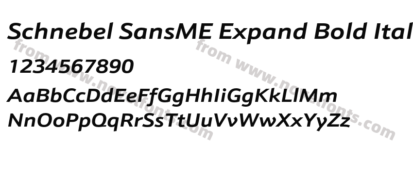 Schnebel SansME Expand Bold ItalicPreview