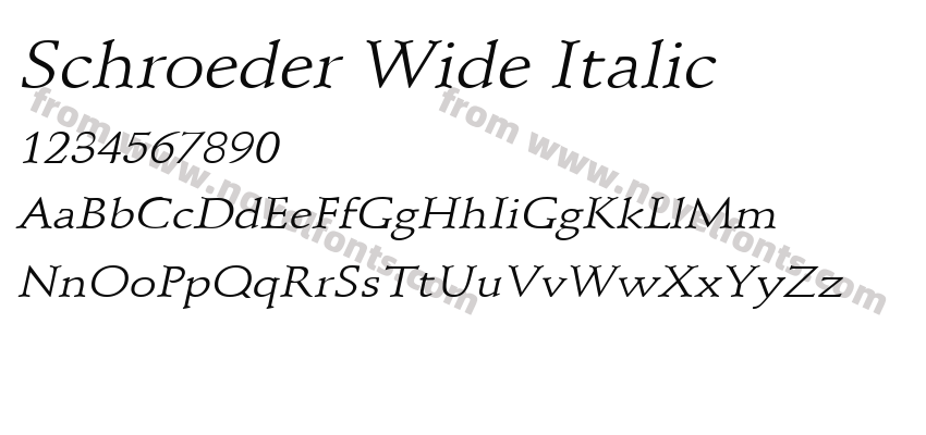 Schroeder Wide ItalicPreview