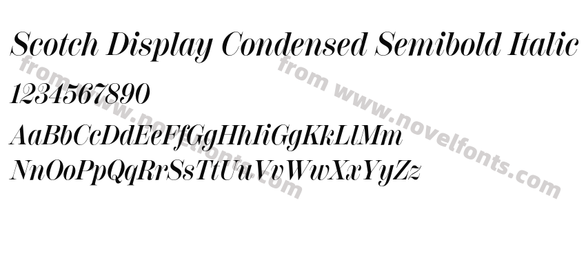 Scotch Display Condensed Semibold ItalicPreview
