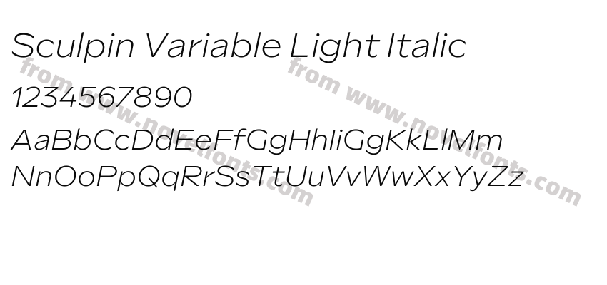 Sculpin Variable Light ItalicPreview