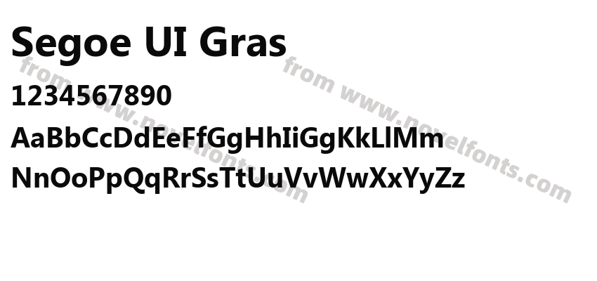 Segoe UI GrasPreview