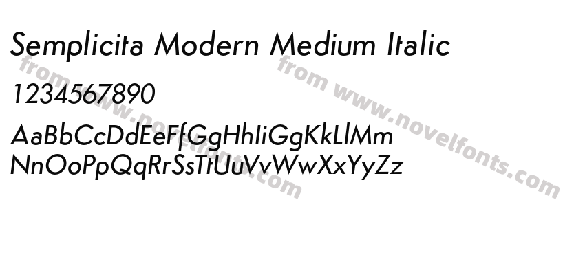 Semplicita Modern Medium ItalicPreview