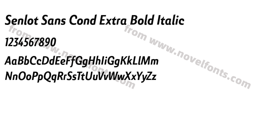 Senlot Sans Cond Extra Bold ItalicPreview