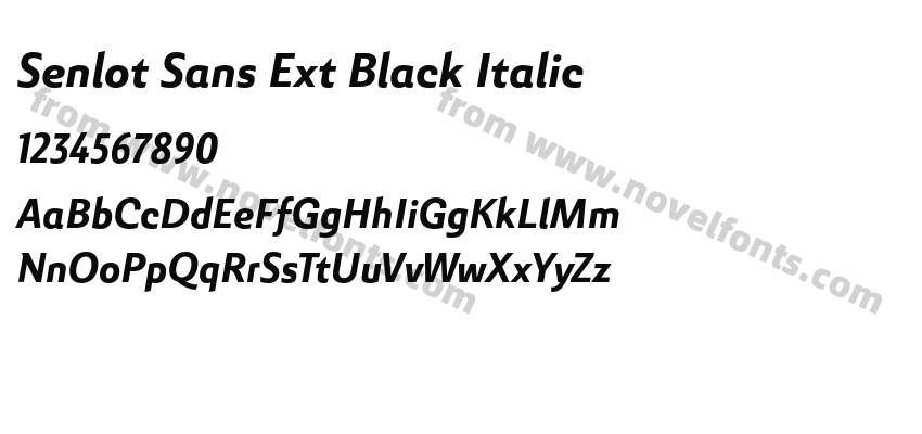 Senlot Sans Ext Black ItalicPreview