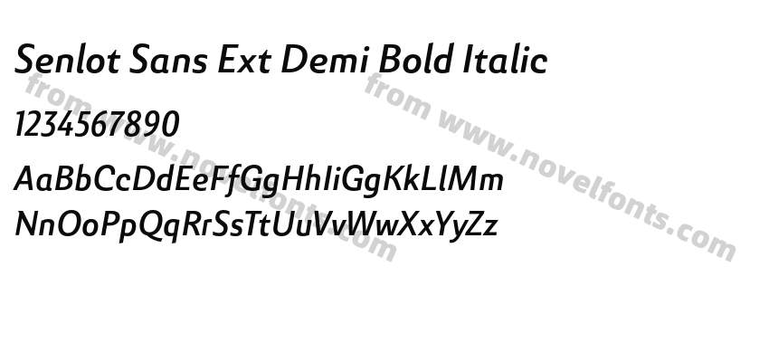 Senlot Sans Ext Demi Bold ItalicPreview