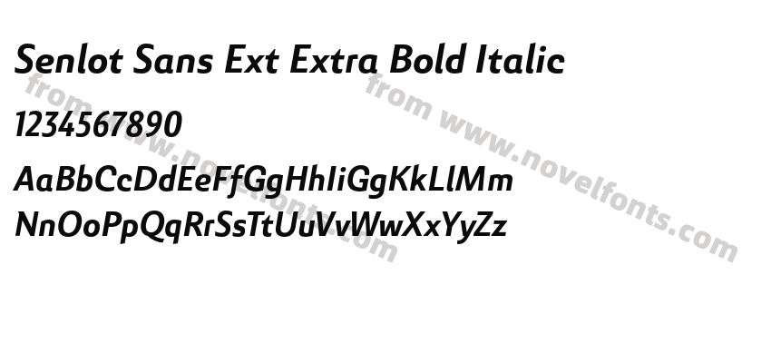 Senlot Sans Ext Extra Bold ItalicPreview