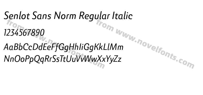 Senlot Sans Norm Regular ItalicPreview