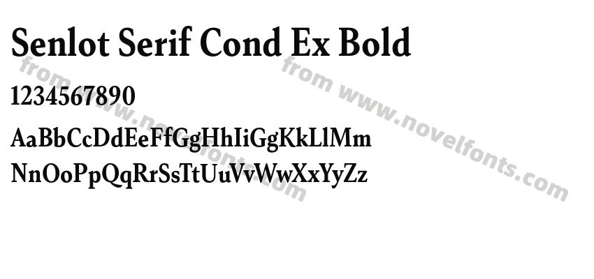Senlot Serif Cond Ex BoldPreview