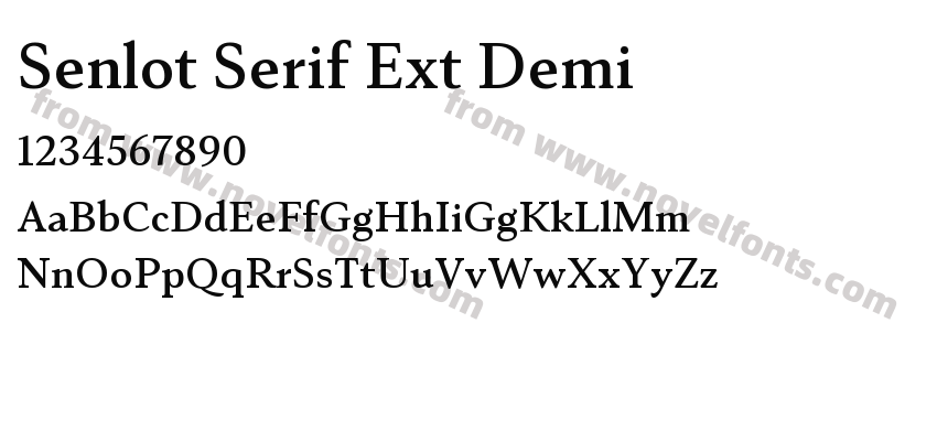 Senlot Serif Ext DemiPreview