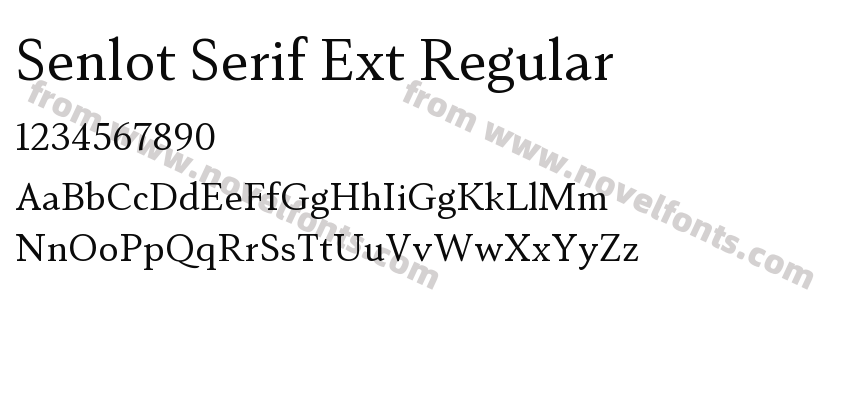 Senlot Serif Ext RegularPreview