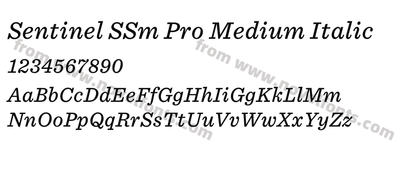 Sentinel SSm Pro Medium ItalicPreview