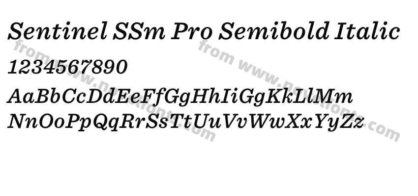 Sentinel SSm Pro Semibold ItalicPreview