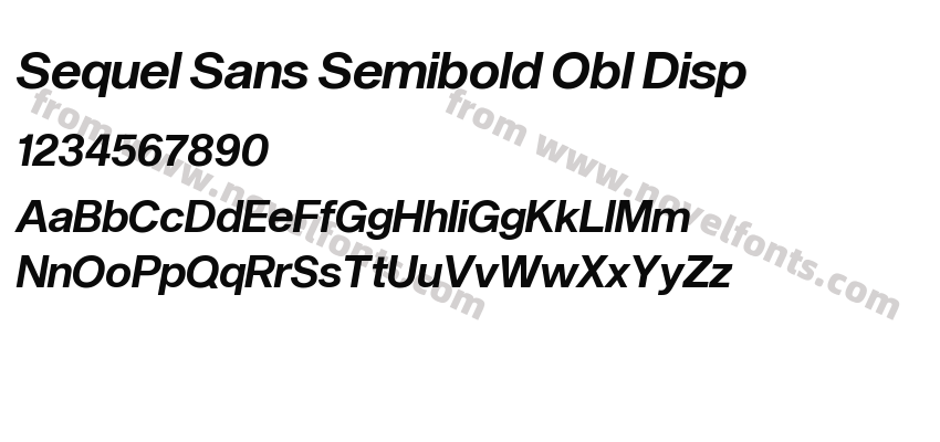 Sequel Sans Semibold Obl DispPreview