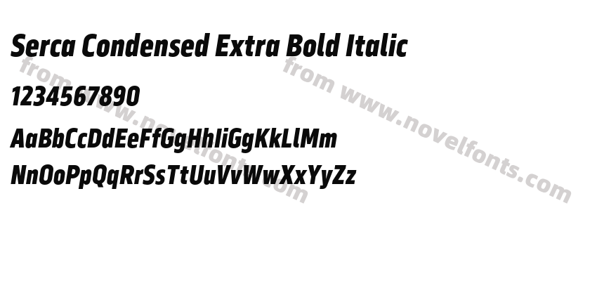 Serca Condensed Extra Bold ItalicPreview