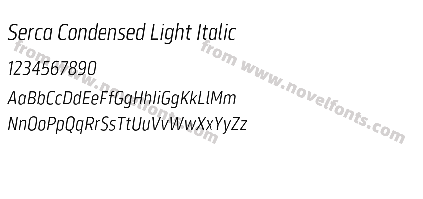 Serca Condensed Light ItalicPreview