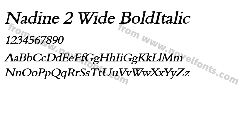 Nadine 2 Wide BoldItalicPreview