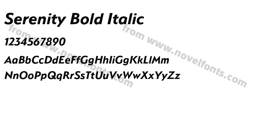 Serenity Bold ItalicPreview