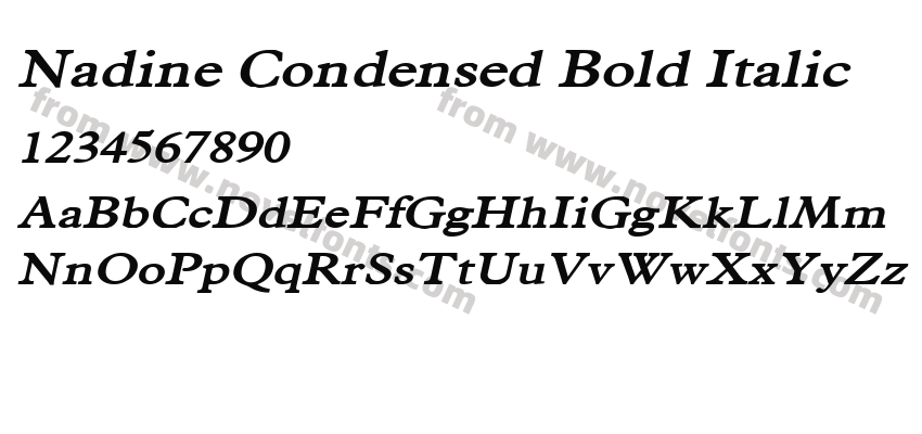 Nadine Condensed Bold ItalicPreview