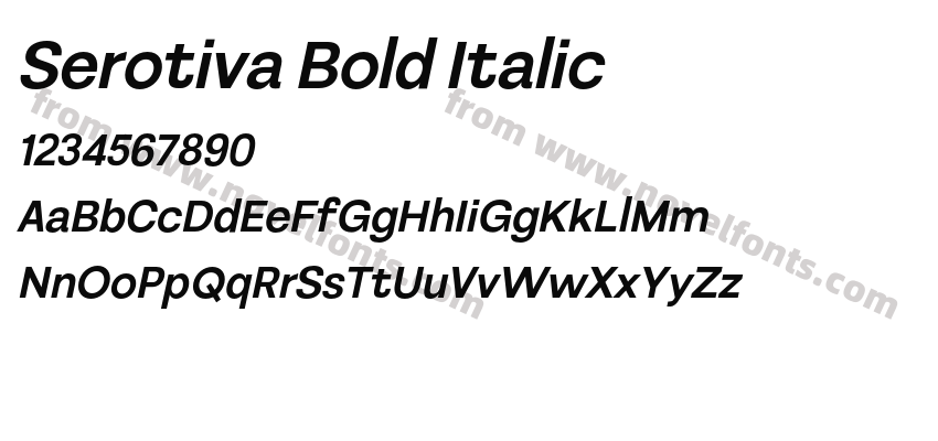 Serotiva Bold ItalicPreview
