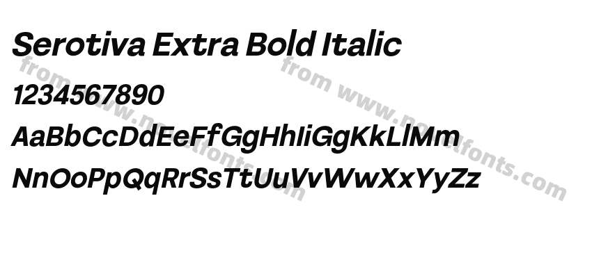 Serotiva Extra Bold ItalicPreview