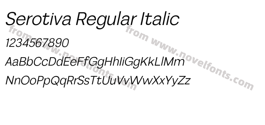Serotiva Regular ItalicPreview