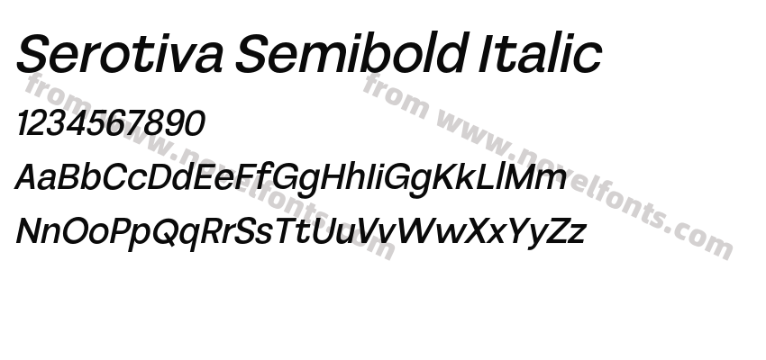 Serotiva Semibold ItalicPreview