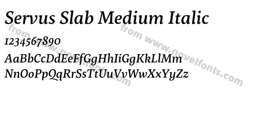 Servus Slab Medium ItalicPreview