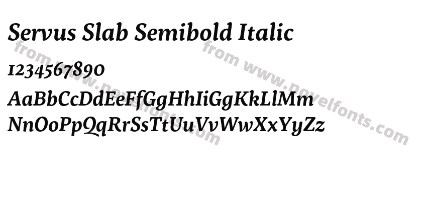 Servus Slab Semibold ItalicPreview