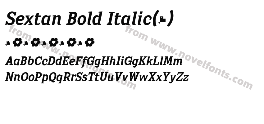Sextan Bold ItalicPreview